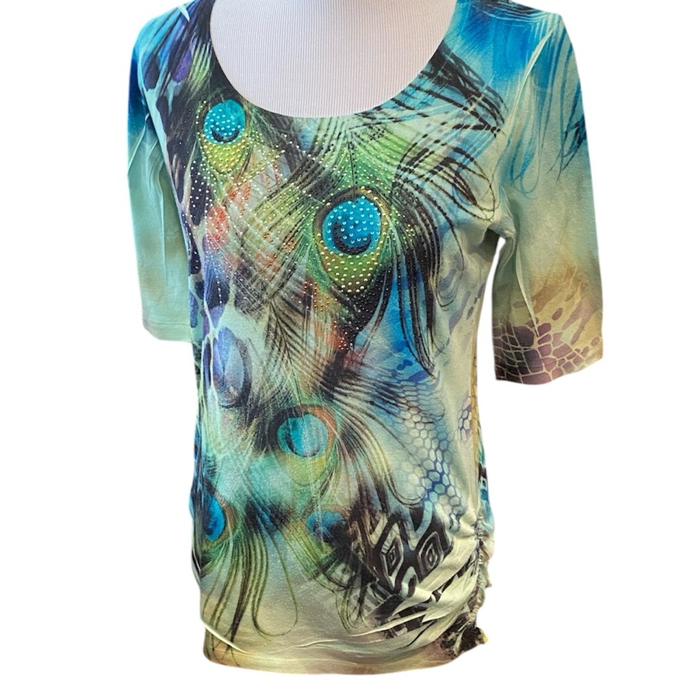 B. L. E. U. Peacock Pullover Tunic